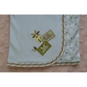 Little Me Dinosaur Baby Blanket Blue Green Organic Cotton Security Lovey Dino